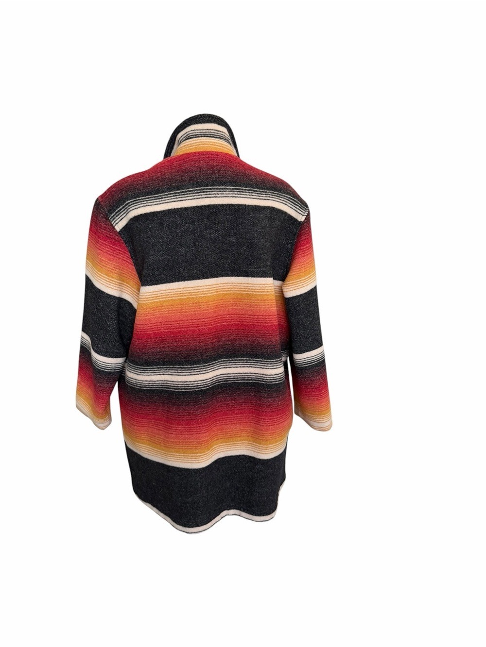 Woolrich Vintage 80’s Women’s Sundance Stripe Wool Blend Blanket Coat Size L EUC - Picture 3 of 9